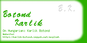 botond karlik business card